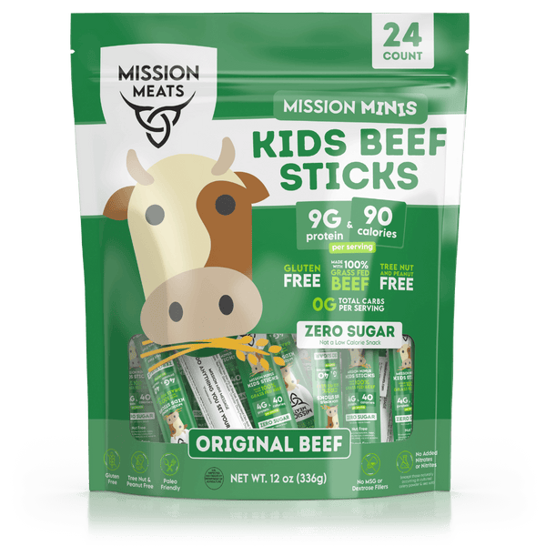 Kids Beef Sticks (100% Grass Fed & Pasture Raised Beef, Sugar & Allergen Free)