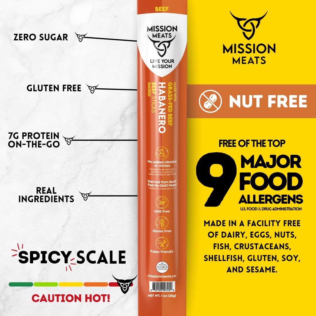 Grass Fed Beef Sticks, Habanero