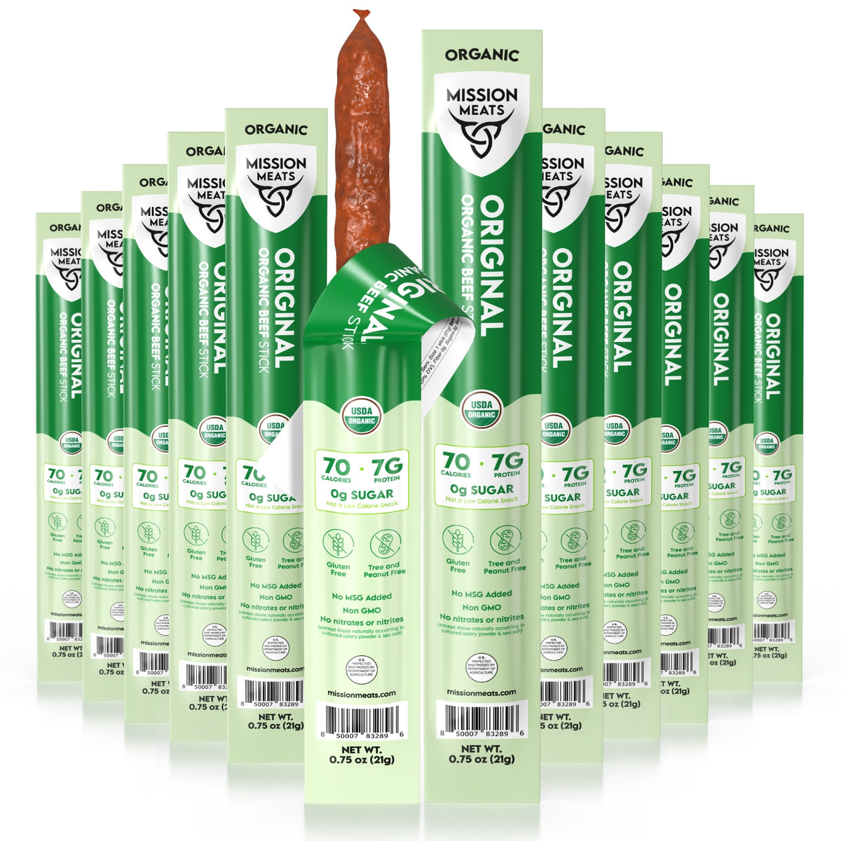 Grass Fed Beef Sticks (100% Grass Fed & Pasture Raised Beef, Clean Ingredients, Sugar Free)