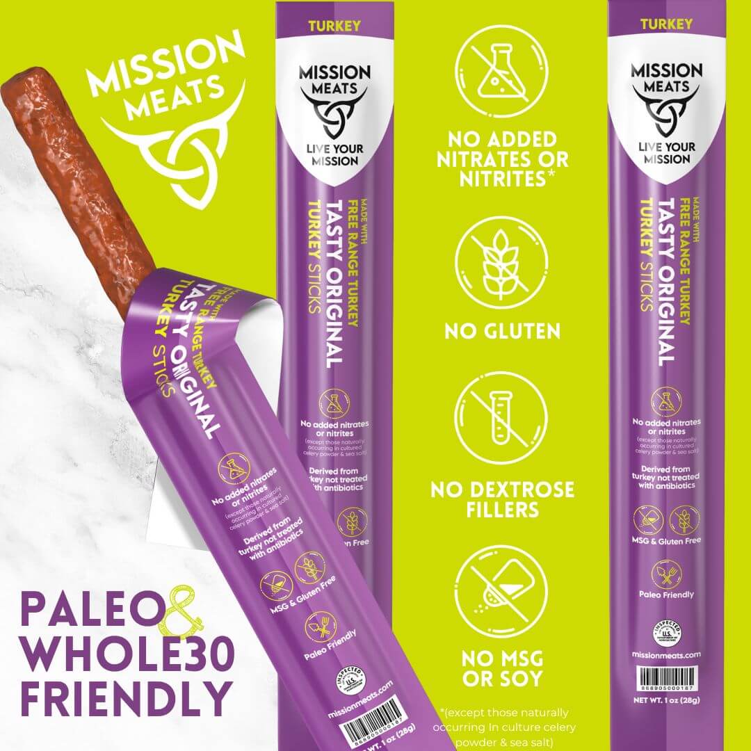 Wholesale - Free Range Turkey Sticks, Zero Sugar (Full Case, 144 Sticks)